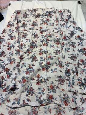 Ilio Floral Print Long Sleeve Button Down Shirt Size L